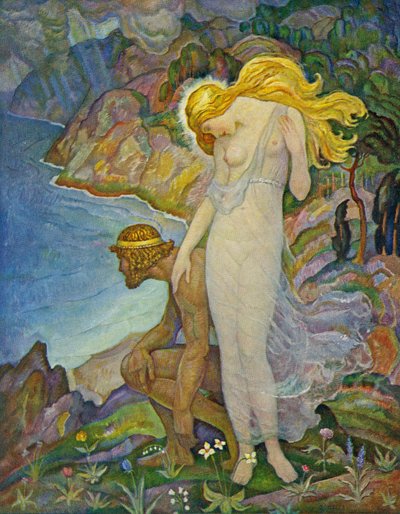 オデュッセウスとカリプソ 作： Newell Convers Wyeth