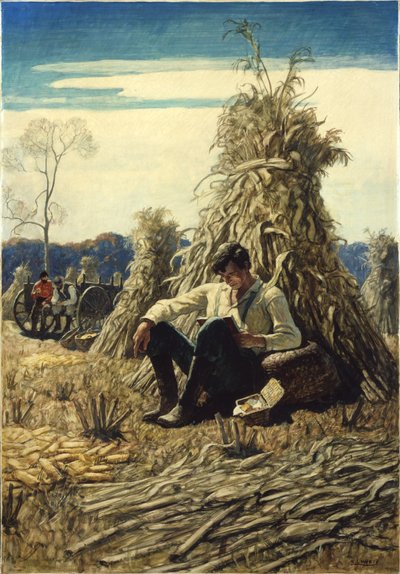 奇妙な安倍、1940（ルネサンスのパネルに油彩） 作： Newell Convers Wyeth