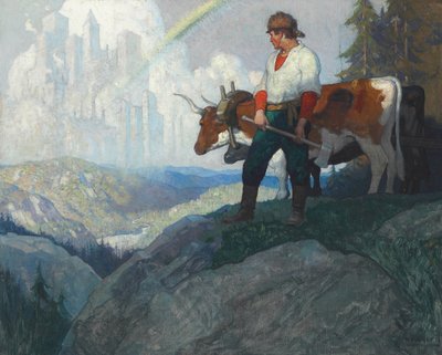 パイオニアとビジョン、1918年頃（キャンバスに油彩） 作： Newell Convers Wyeth