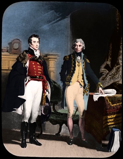 陸軍と海軍、ウェリントンとネルソン、c1805。 作： Newton and Co
