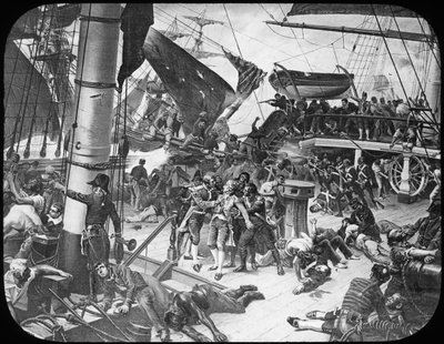 HMS勝利のデッキ、1805 作： Newton and Co