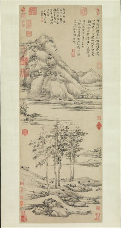 1372年、禹山の森と谷。 作： Ni Zan