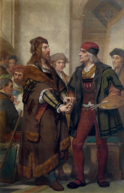 Albrecht Dürer visitando Quinten Massijs (óleo sobre tela) 作： ニカーズ・ド・ケイザー