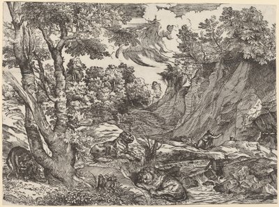 荒野の聖ヒエロニムス 作： Niccolò Boldrini after Titian