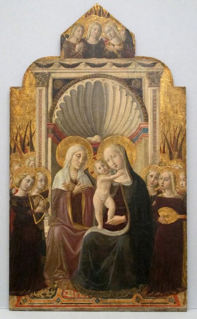 聖アンナと天使に即位した聖母子, ca. 1458-61。 作： Niccolò da Foligno