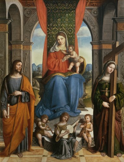 ガリシアの聖ヤコブと聖ヘレナとのマドンナと子供 作： Niccolo  Pisano