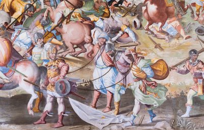 ライゲルエラの1431年の戦いのホールのフレスコ画の詳細 作： Niccolo Granello