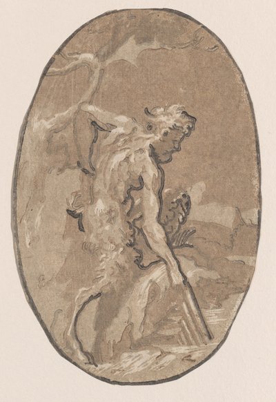 川からシュリンクスを描くマルシュアス、約 1540～50年頃。 1540-50。 作： Niccolo Vicentino