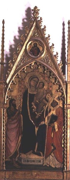 聖人のいるマドンナと子供（パネルにテンペラ 作： Niccolo di Pietro Gerini