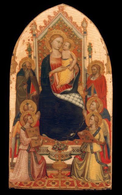 天使と聖人を従えた戴冠式のマドンナ 作： Niccolo di Pietro Gerini