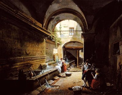 The Friary Wash House」（油彩・キャンバス）（ペアで228124参照） 作： Nicholas Ambroise Chatelin