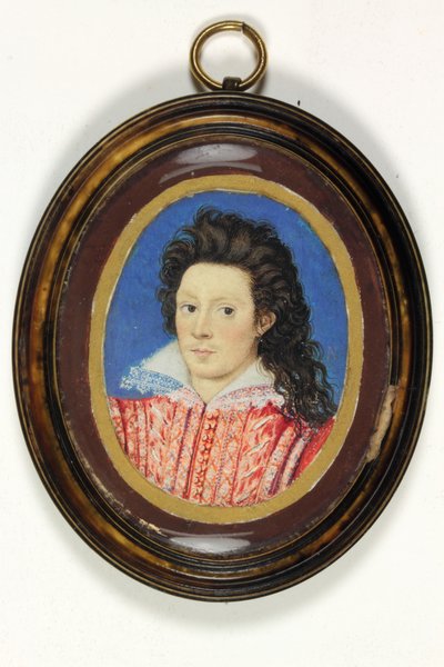 A Gentleman Called John Harington, 2nd Lord Harington Of Exton （水彩・ベラム 作： Nicholas (attr.to) Hilliard