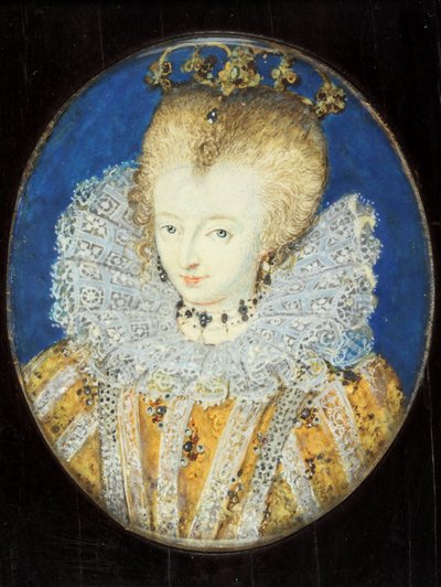 エリザベス1世と伝承される女性の王女（エナメル質 作： Nicholas Hilliard