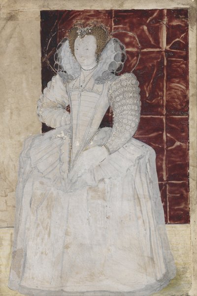 PD.209-1961不明な女性の肖像、c.1595（ヴェラムのトイレ） 作： Nicholas Hilliard