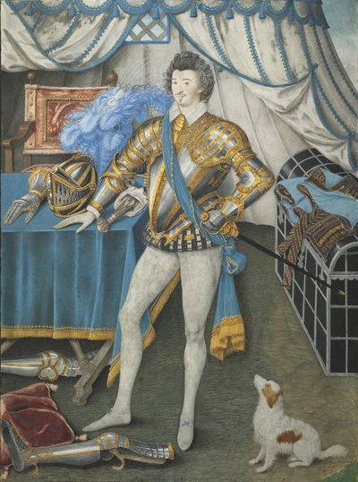 サーアンソニーマイルドメイの肖像、アペソープの騎士、ノーザンツ、c.1590-93（カードに取り付けられたベラムのトイレ、木に取り付けられた） 作： Nicholas Hilliard