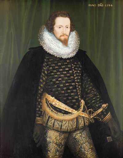 ロバートデブルー（1566-1601）エセックス伯、1594 作： Nicholas Hilliard