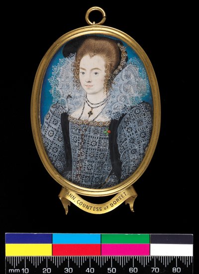 不明な女性（旧ドーセット伯爵夫人）、c.1595（トランプのベラムのボディカラー） 作： Nicholas Hilliard