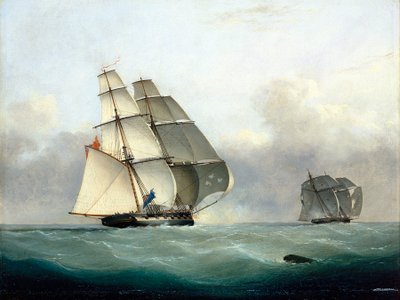 HMS「どんぐり」による奴隷商人「ガブリエル」の拿捕（1841年7月6日 作： Nicholas Matthews Condy