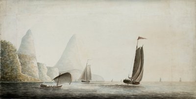 1771年頃、セントルシア、ピトン沖で奴隷を出荷する様子（水彩画） 作： Nicholas Pocock