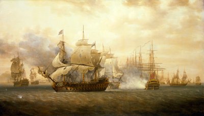1782年1月26日、フリゲート湾の戦い 作： Nicholas Pocock