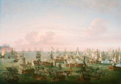トラファルガーの海戦、1805年10月21日、戦闘終了、1808年頃（油彩・カンヴァス） 作： Nicholas Pocock