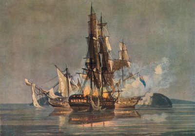 最後の仏英フリゲート行動、c1815 作： Nicholas Pocock