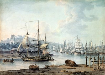ブリストル港から軍艦を曳航 作： Nicholas Pocock