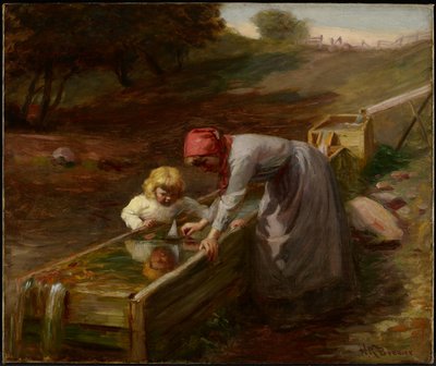 春に、1895年頃（キャンバスに油彩） 作： Nicholas Richard Brewer