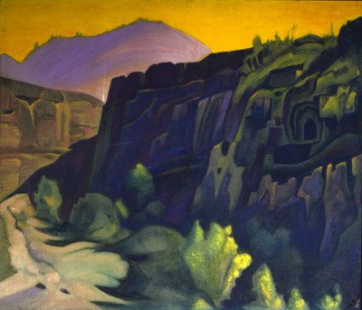 アジャンタ洞窟、1938 年。 作： Nicholas Roerich