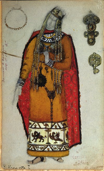 ワグナー作「トリスタンとイゾルデ」の衣装デザイン、1912 作： Nicholas Roerich