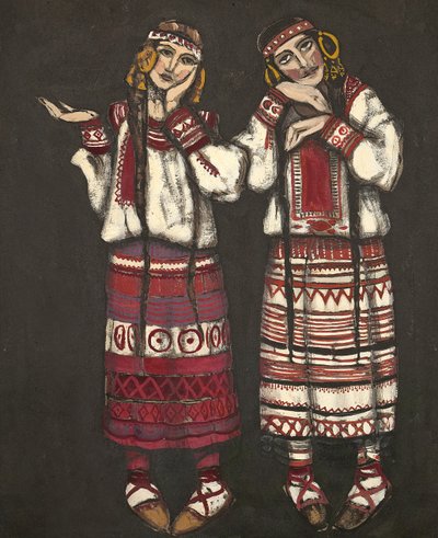 バレエの衣装デザイン春の祭典ルサクレデュプランタンI.ストラヴィンスキー作、1930年 作： Nikolai Konstantinowitsch Roerich