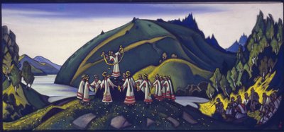 バレエの装飾「春の祭典」イゴール・ストラヴィンスキー作、1945 作： Nicholas Roerich