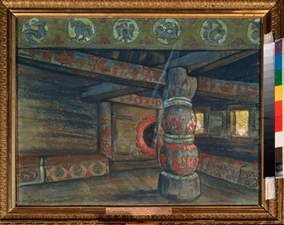 アレクサンダー・ボロディン (ボロディン) (1833-1887) によるオペラ「イーゴリ公」の準備装飾。 Nicolas (Nicholas) Roerich (1874-1947) の作品、グワッシュ、パステル、紙 作： Nicholas Roerich