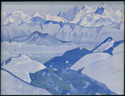 エベレスト山脈、「ヒマラヤ」シリーズ、1924 作： Nicholas Roerich