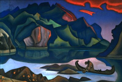 隠された宝」、1947年。 作： Nicholas Roerich