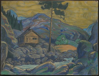 山小屋、イプセンのドラマ「ピアギュント」の装飾、1911年 作： Nicholas Roerich