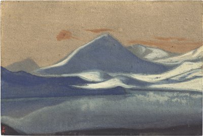 Lahaus (Lahul) par Roerich, Nicholas (1874-1947)。 厚紙にテンペラ、サイズ : 30,5x45,7 作： Nicholas Roerich