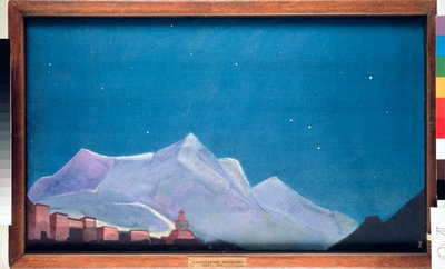 チベットのヘミス王立修道院。 (仏教) ニコラス (ニコラス) レーリッヒ (1874-1947) の絵画、キャンバスにテンペラ 作： Nicholas Roerich