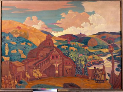 三つの喜び。 Nicolas (Nicholas) Roerich (1874-1947) の絵画、キャンバスにテンペラ 作： Nicholas Roerich