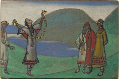 ストラヴィンスキー「バレエ」「春の祭典」の乙女、装飾、衣装デザイン、1944 作： Nicholas Roerich