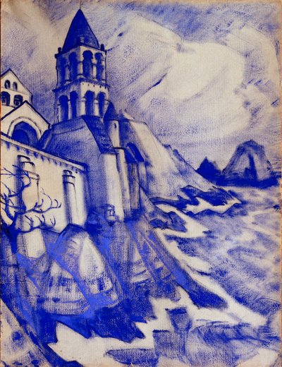 モーリスメーテルリンク作の劇「マリーヌ王女」の準備装飾、1913年 作： Nicholas Roerich