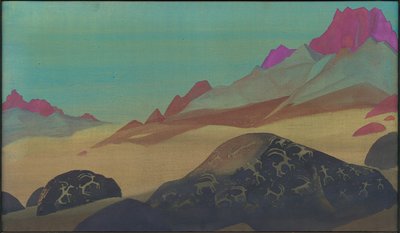 ラダックの岩、1932年 作： Nicholas Roerich