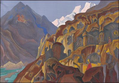 聖なる洞窟、1932 作： Nicholas Roerich