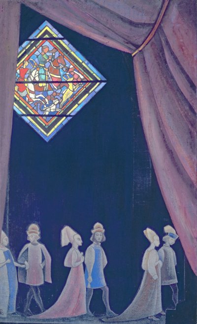 リチャードワーグナーのオペラ「トリスタンとイゾルデ」のスケッチ、1910年代 作： Nicholas Roerich