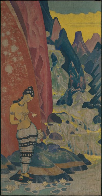 滝の歌、装飾パネル、「Dreams of Wisdom」シリーズ、1920 作： Nicholas Roerich