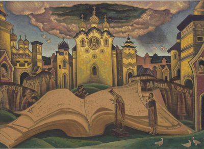 Golubinaya Kniga (The Book of the Dove, le livre de la colombe) par Roerich, Nicholas (1874-1947)。 キャンバスにテンペラ、サイズ : 73,5x101,5 作： Nicholas Roerich