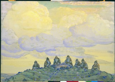 大犠牲：イゴール・ストラヴィンスキーによるバレエ「春の祭典」の装飾、1910 作： Nicholas Roerich