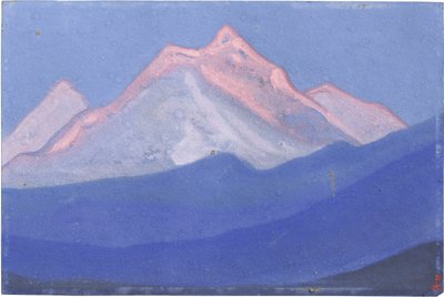 ヒマラヤ・パー・ローリッヒ、ニコラス（1874-1947）。 厚紙にテンペラ、サイズ : 30,5x45,7 作： Nicholas Roerich