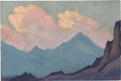 ヒマラヤ・パー・ローリッヒ、ニコラス（1874-1947）。 厚紙にテンペラ、サイズ : 30,5x45,7 作： Nicholas Roerich