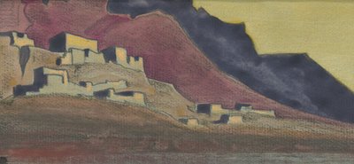 チベットの要塞、スケッチ、1932 作： Nicholas Roerich